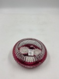 Vintage Ruby red C-T Glass Ashtray