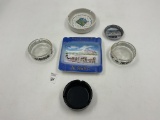 Alaska - 1960s pair round ashtray - las vegas - buffalo bill museum - cave of the winds