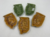 5 ADV - 5 illinois sesquicentennial haeger usa #1095 - 1096 - 1097 - 1098 - year 1968 - pottery tray