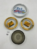 6 misc - 2 small porcelain top match holders and 2 matching glass trays - savannah il state bank - 1