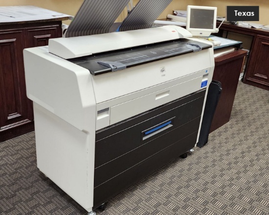 KIP 7100 mono wide format plotter (VERY LOW METER - 58000 print) (TEXAS)