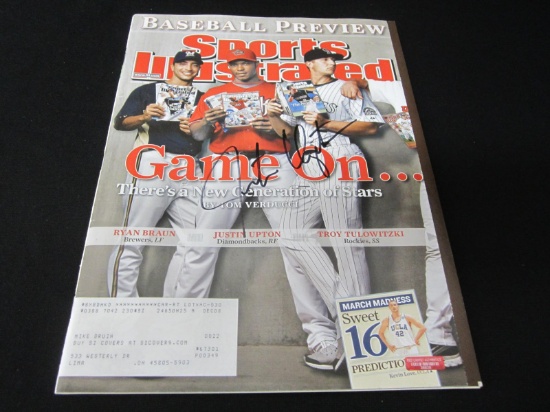 JUSTIN UPTON SIGNED MAGAZINE W COA