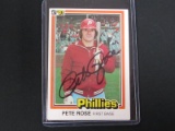 PETE ROSE SIGNED TRADING CARD WITH AUTHENTICATION DIRECT COA