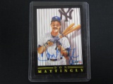 DON MATTINGLY SIGNED TRADING CARD WITH AUTHENTICATION DIRECT COA