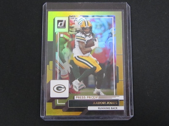 2022 DONRUSS AARON JONES GOLD PRESS PROOF HOLO