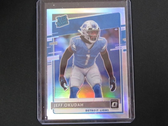 2020 DONRUSS OPTIC JEFF OKUDAH RC SILVER PRIZM LIONS