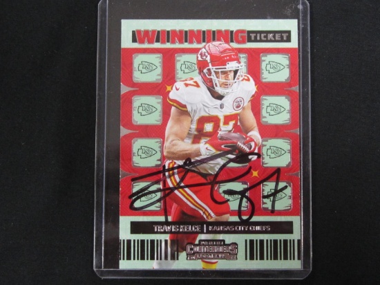 TRAVIS KELCE SIGNED TRADING CARD WITH FSG COA