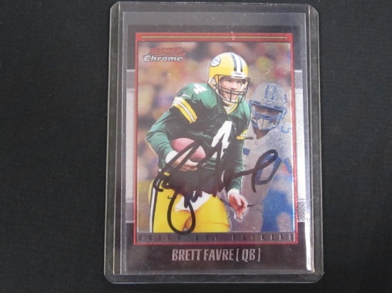 BRETT FAVRE SIGNED TRADING CARD WITH RED CARPET COA
