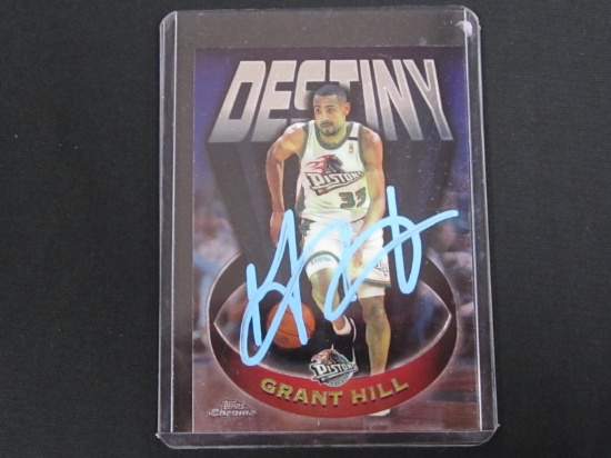 GRANT HILL SIGNED TRADING CARD WITH PRO CERT COA