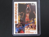 AKEEM OLAJUWON SIGNED TRADING CARD WITH FSG COA