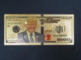 DONALD TRUMP 24KT GOLD NOVELTY CURRENCY NOTE