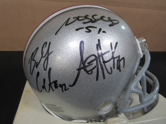 OHIO STATE SIGNED MINI HELMET SIGNED BY AJ HAWK AND LBS
