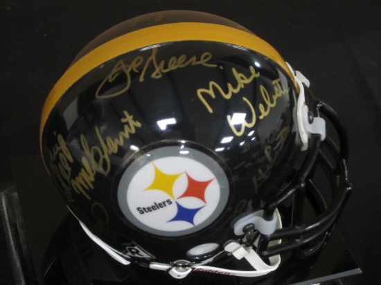 Pittsburgh Steelers Multi Signed Mini Helmet Certified