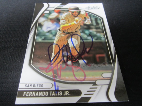 Fernando Tatis Jr Signed Trading Card Certified w COA