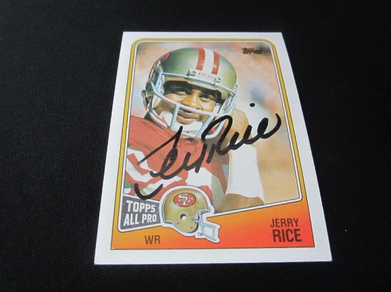 Jerry Rice Signed Card Certified w COA