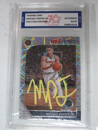Michael Porter Jr Authentic Autographed Trading Card Five Star Graded