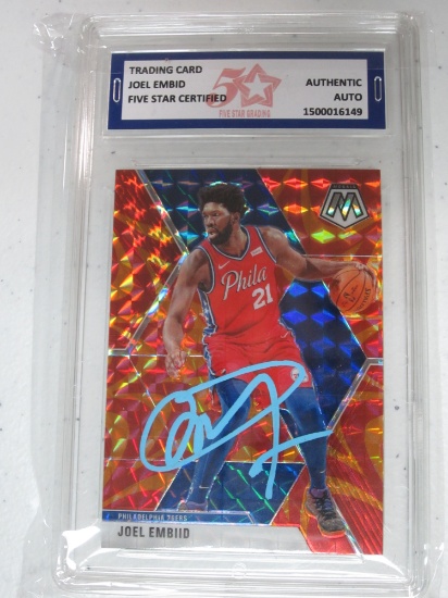 Joel Embid Authentic Autographed Trading Card Five Star Graded