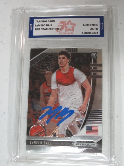 LaMelo Ball Authentic Autographed Trading Card Five Star Graded