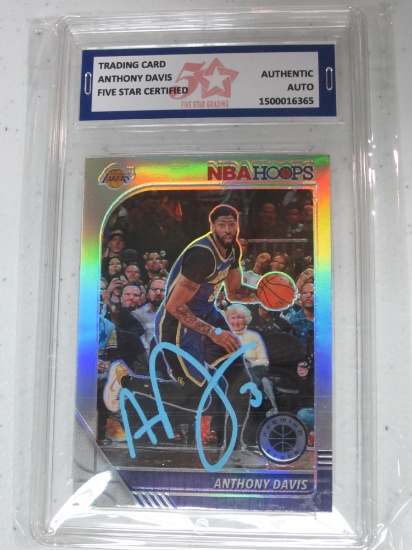 Anthony Davis Authentic Autographed Card Five Star Graded