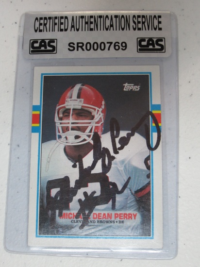 Michael Dean Perry Autograhed Trading Card Certified