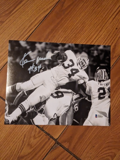 Kevin Mack Beckett autographed 8x10 graded with coa stamp