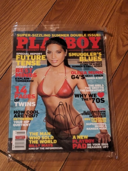 Olivia Munn Signed Playboy Magazine with coa