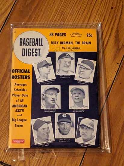 Nick Cullop signed autographed Baseball Digest Book with coa
