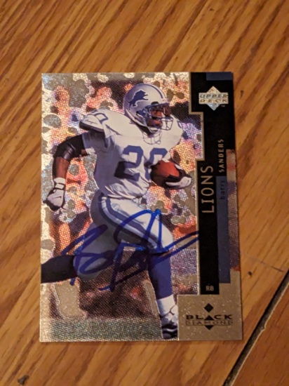 Barry Sanders autographed card w/coa