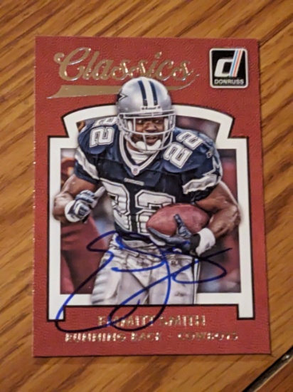 Emmitt Smith autographed card with coa sticker only