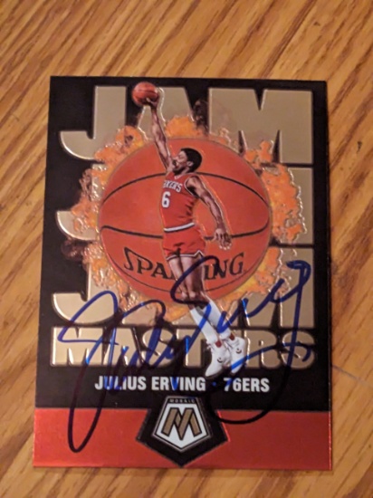 Julius Erving autographed card w/coa sticker only