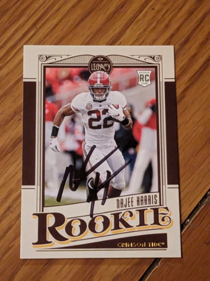 Najee Harris RC autographed card w/coa