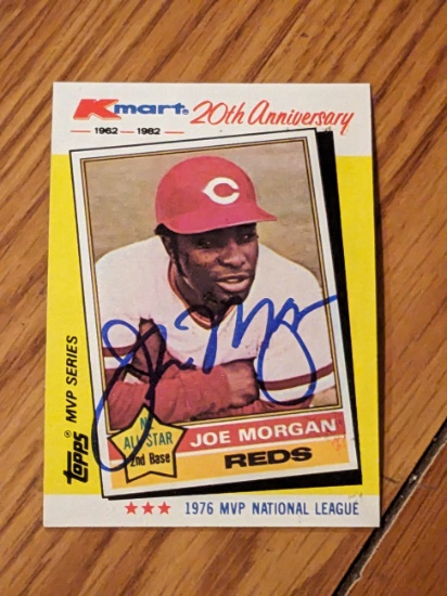 Joe Morgan autographed card w/coa sticker only