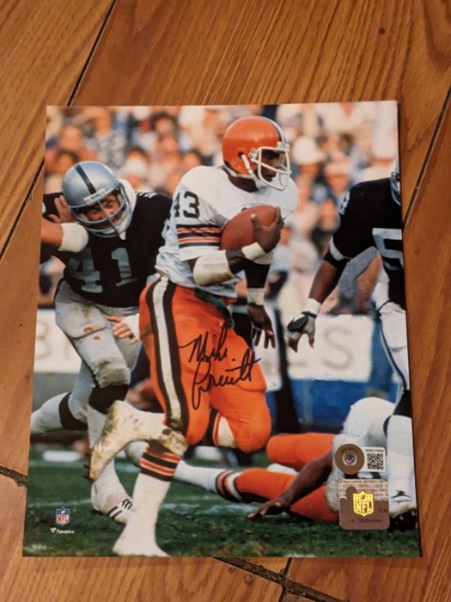 Mike Pruitt autographed 8x10 photo w/ beckett coa sticker / Beckett Witnessed on 6-30-2021 in OHIO