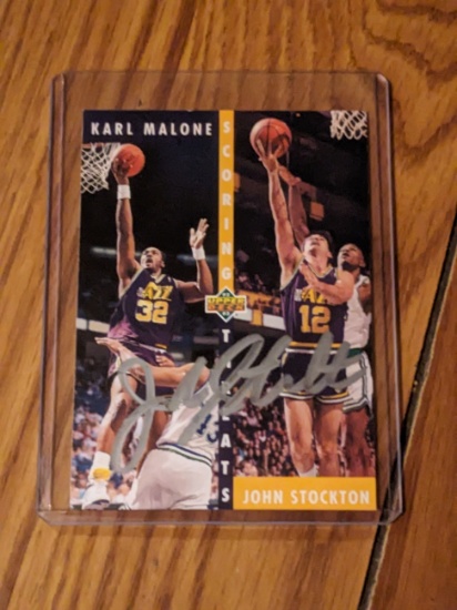 John Stockton autographed card w/coa