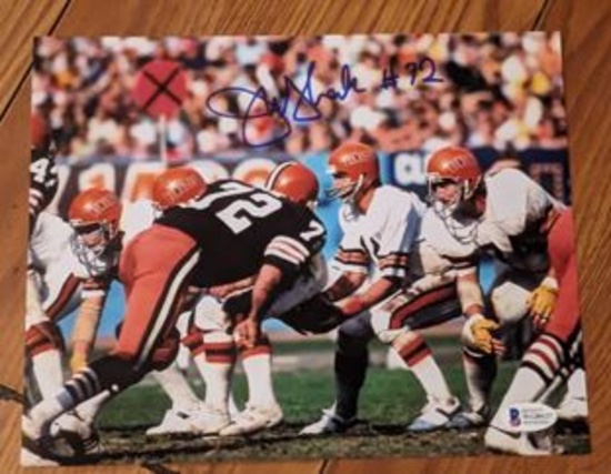 Jerry Sherk autographed 8x10 photo with beckett COA sticker stamped/witnessed auto
