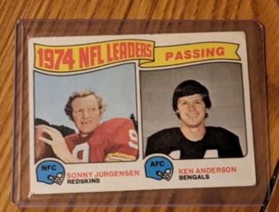 1975 Topps Football #2- 1974 NFL Passing Leaders Sonny Jurgensen, Ken Anderson