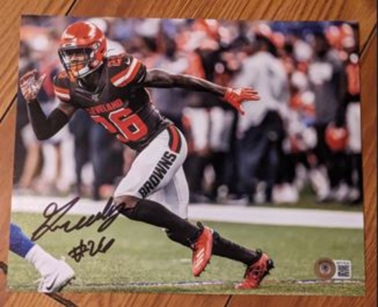 Greedy Williams autographed 8x10 photo with beckett coa sticker