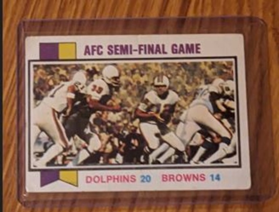 1973 Topps AFC Semi-Final Miami Dolphins Cleveland Browns #136
