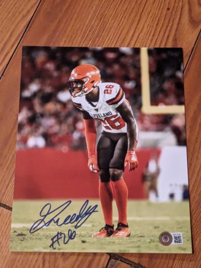 Greedy Williams autographed 8x10 photo with beckett coa sticker