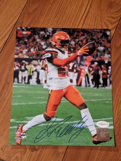 Greedy Williams autographed 8x10 photo with coa sticker