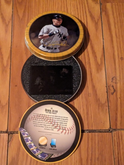 Derek Jeter 1997 Topps Screen Plays Tin with card