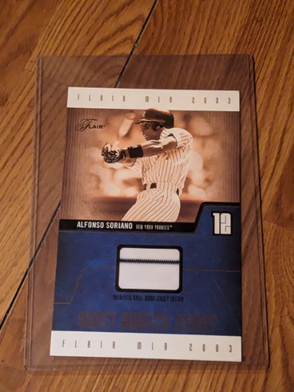 028/150 SP 2003 Flair Sweet Swatch Jerseys /250 Alfonso Soriano #SS-AS