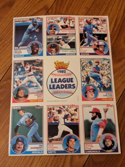 9 card uncut 1983 Topps sheets reggie jackson/carlton/bruce sutter etc