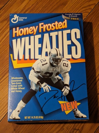 1995 DEION SANDERS Honey Frosted Wheaties Cereal Box NFL Dallas Cowboys,unopened