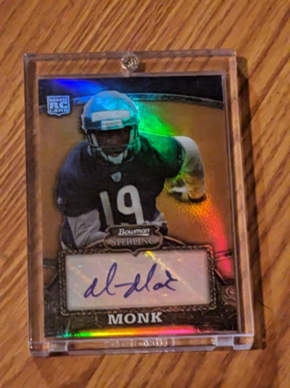2008 Bowman Sterling Gold Refractor 1036/1050 SP Marcus Monk #138 Rookie Auto RC