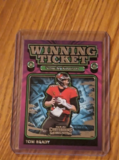 2021 Panini Contenders Tom Brady Winning Ticket Purple #WT-TBR Buccaneers Insert