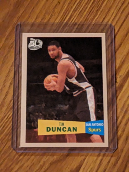 Tim Duncan 2007-08 Topps 50th Anniversary #21 NBA Basketball Card Spurs