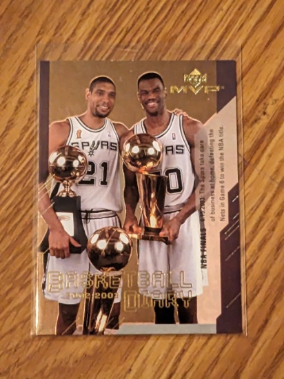 TIM DUNCAN & DAVID ROBINSON Dual SPUR MVP Basketball Upper Deck Card NBA CHAMPS