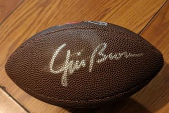 Jim Brown autographed football with coa