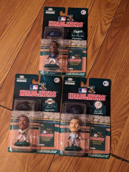 3 unopened headliners lot; Barry bonds/ Wade boggs/ Raul Mondesi